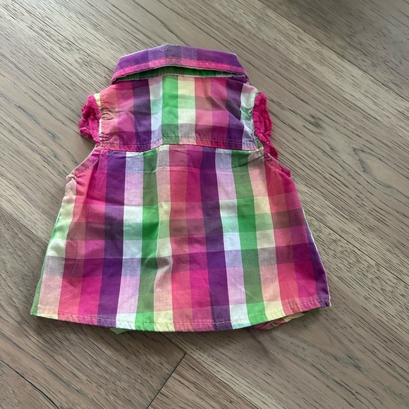 Young Hearts Girls Plaid Button Up Sleeveless Collared Tank Shorts Set Size 18M - Picture 4 of 12